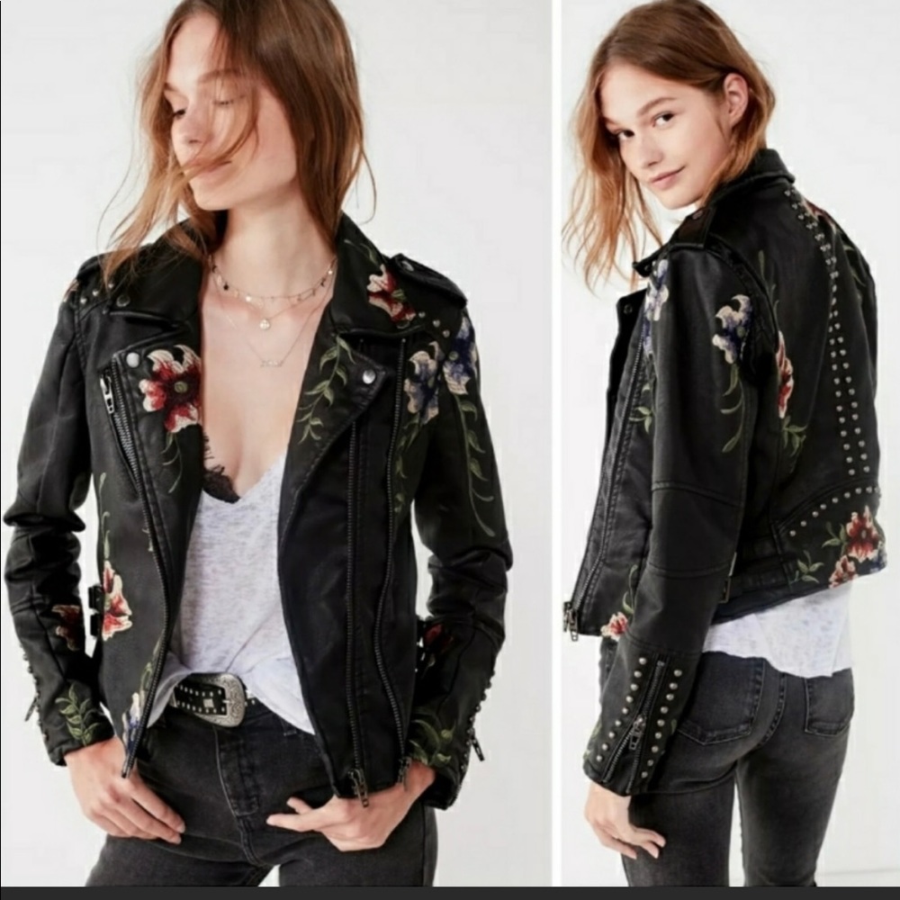 BlankNYC Floral Leather Jacket
